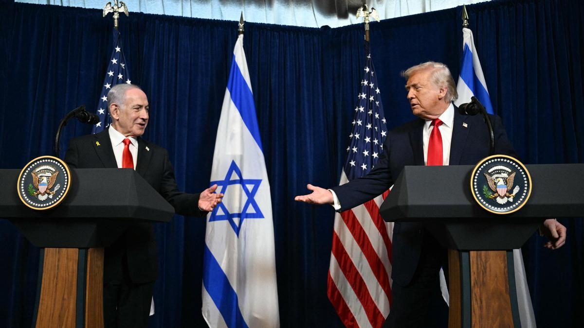 Trump y Netanyahu en una rueda de prensa en la Casa Blanca.