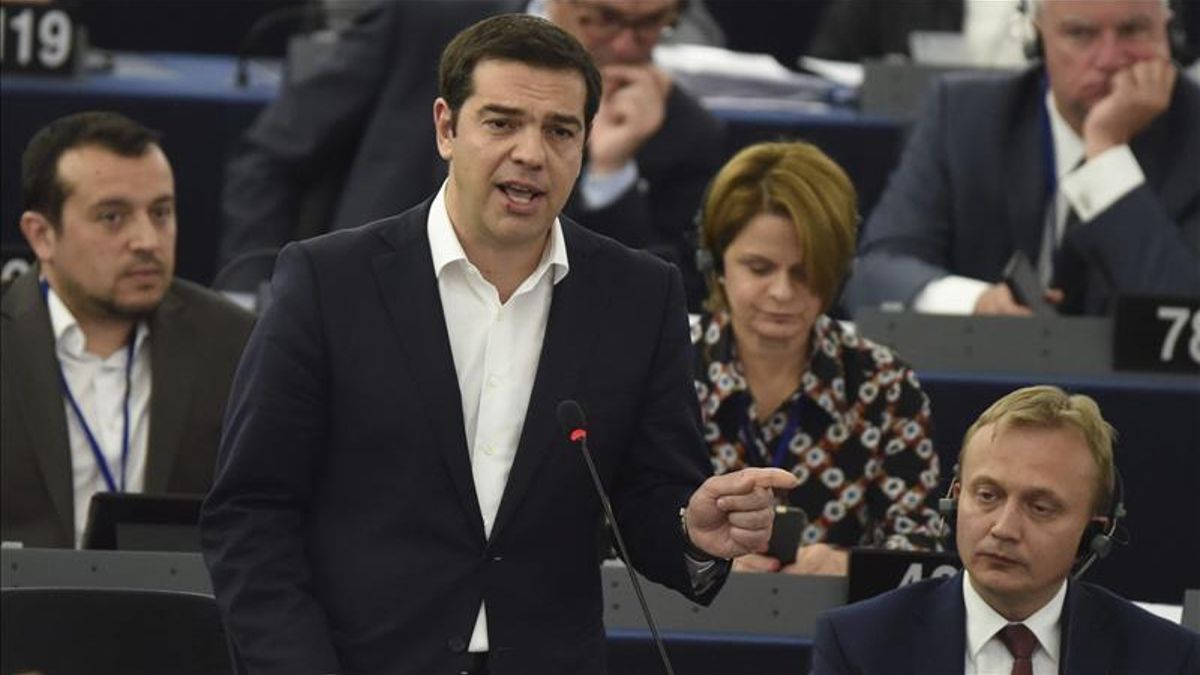 Alexis Tsipras, este miércoles en el Parlamento Europeo. EFE