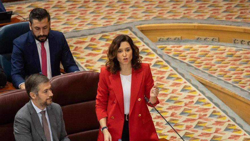 La presidenta de la Comunidad de Madrid Isabel Díaz Ayuso durante el pleno de este jueves en la Asamblea de Madrid