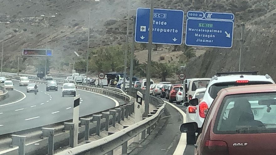 Accidente en la GC-3 este viernes.