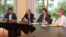 Rius, Torra, Puigdemont y Artadi, en la reunión en Berlín del jueves