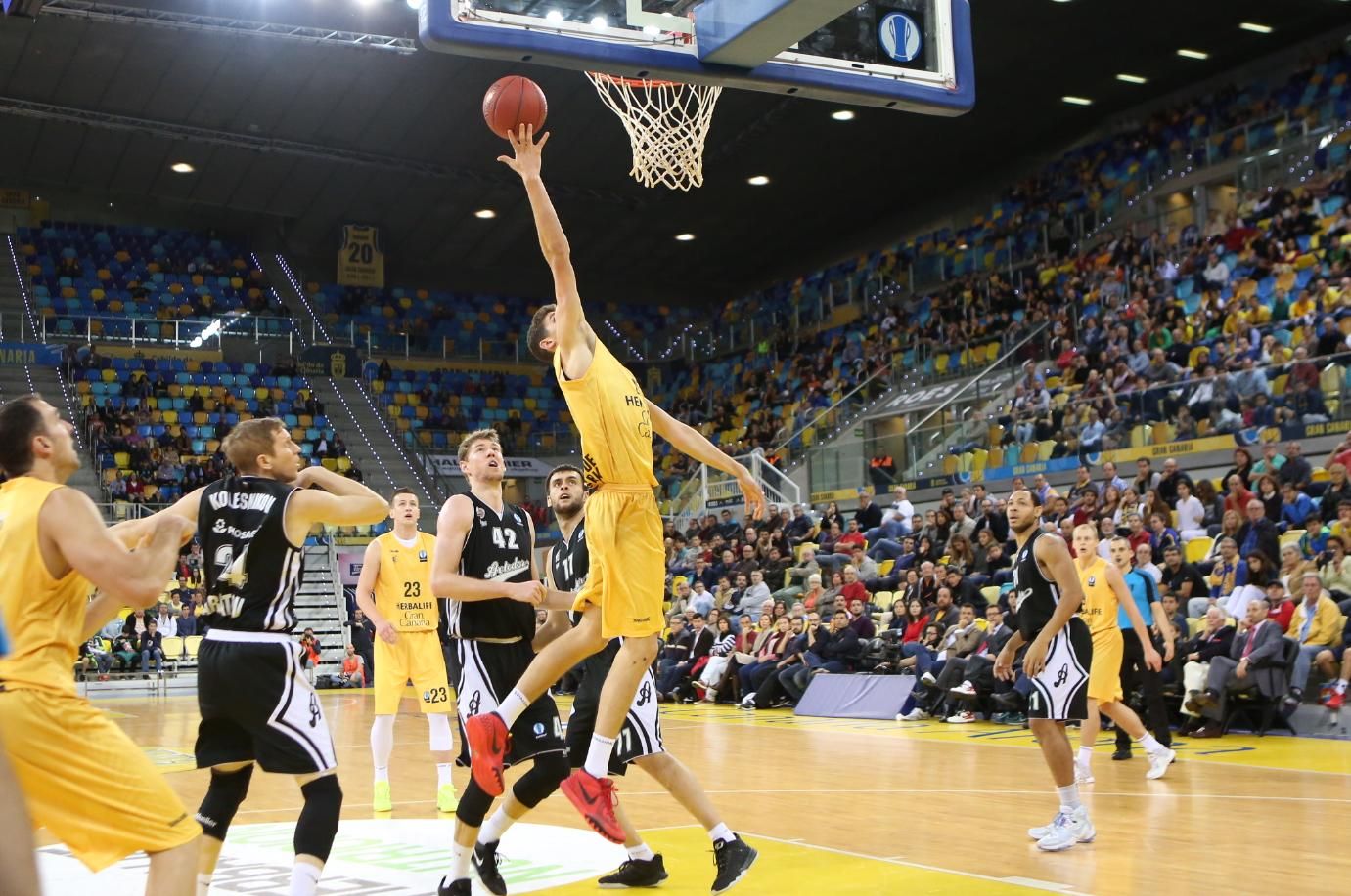 Partido de Eurocup entre el Herbalife Gran Canaria y el Avtodor Saratov en el Gran Canaria Arena. (Alejandro Ramos).