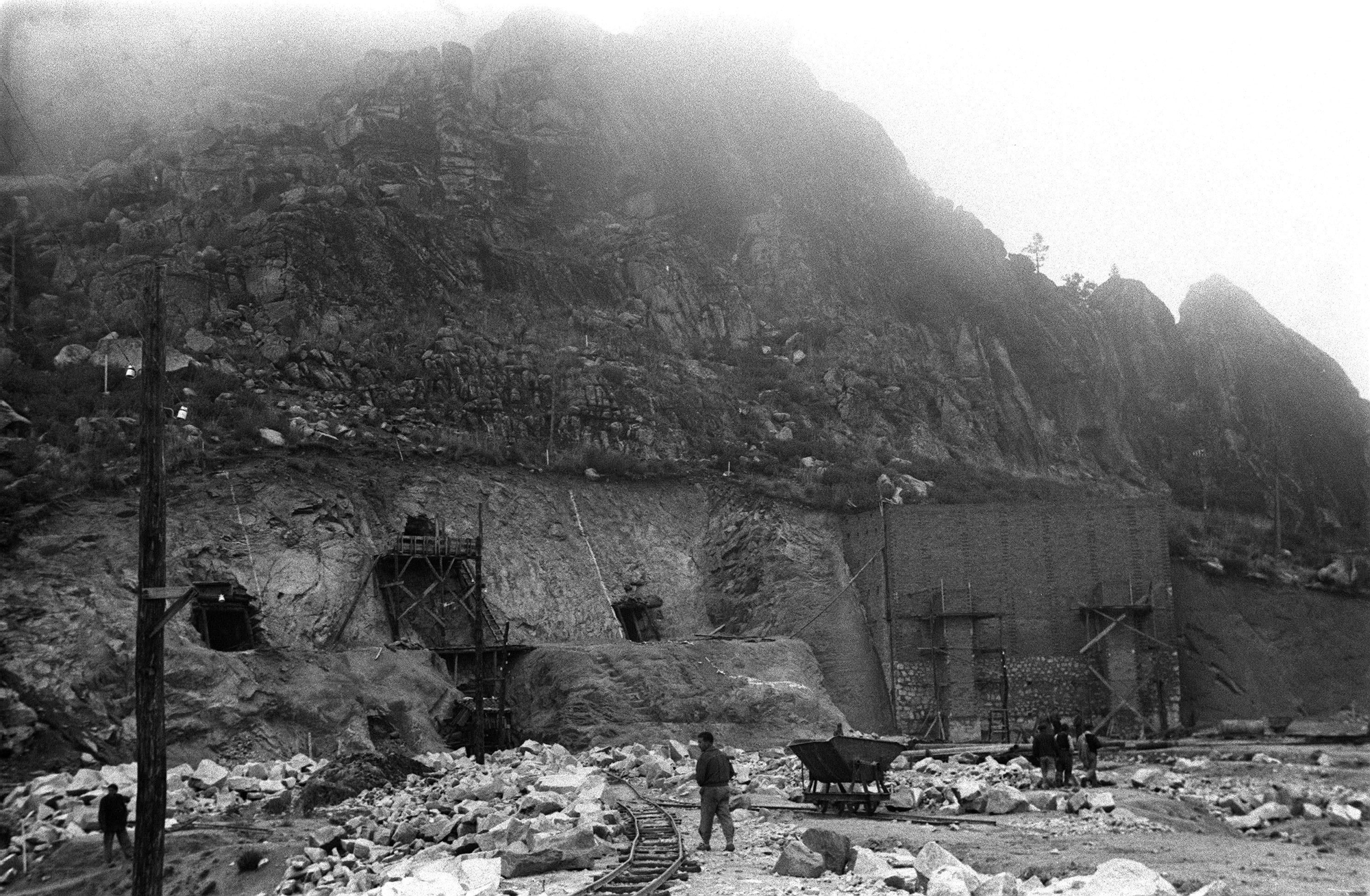 Obras en el Valle de los Caídos, en 1943