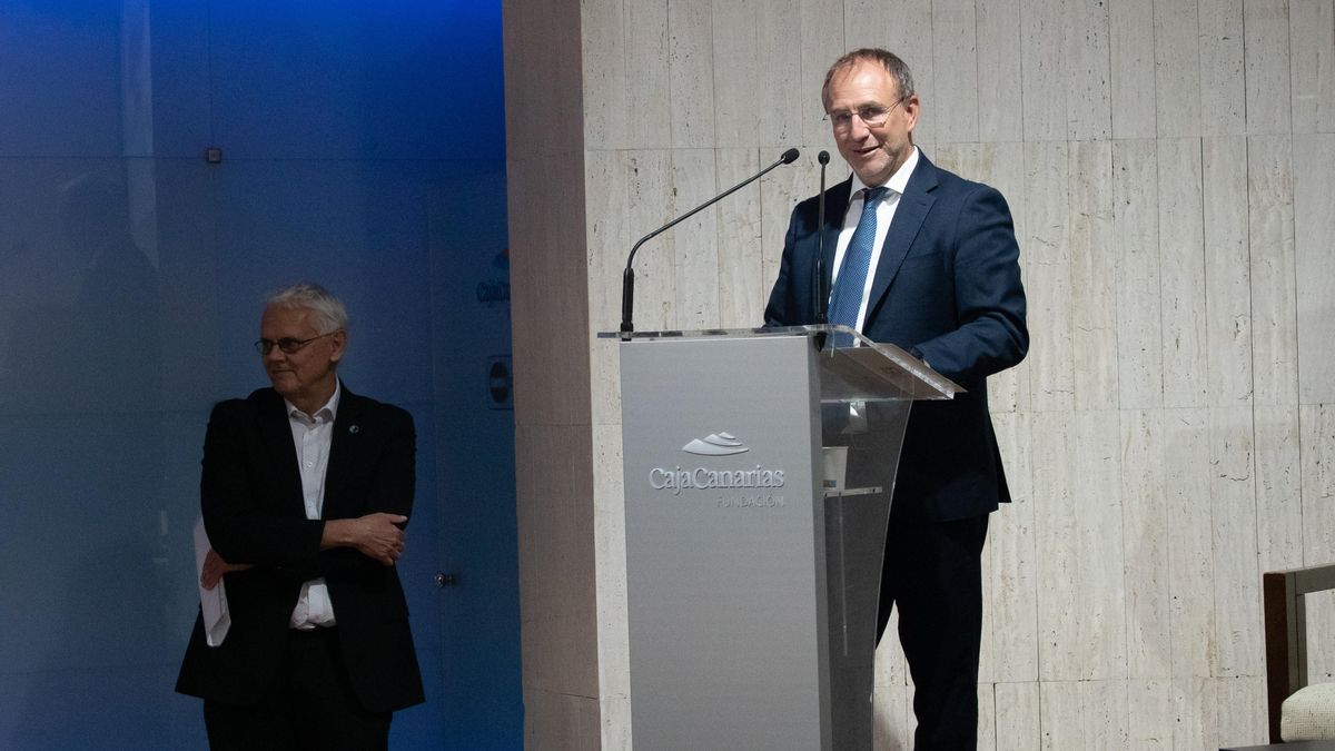 Sergio Rodríguez, presidente del Cabildo de La Palma, en su intervención en el acto homenaje.