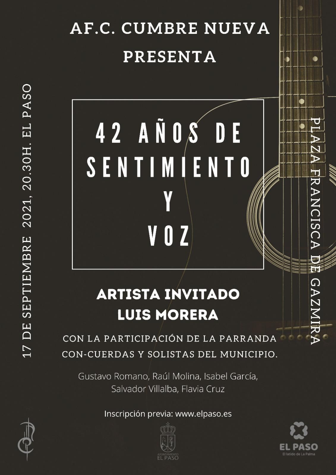 Cartel del espectáculo ‘42 Años de Sentimiento y Voz’.