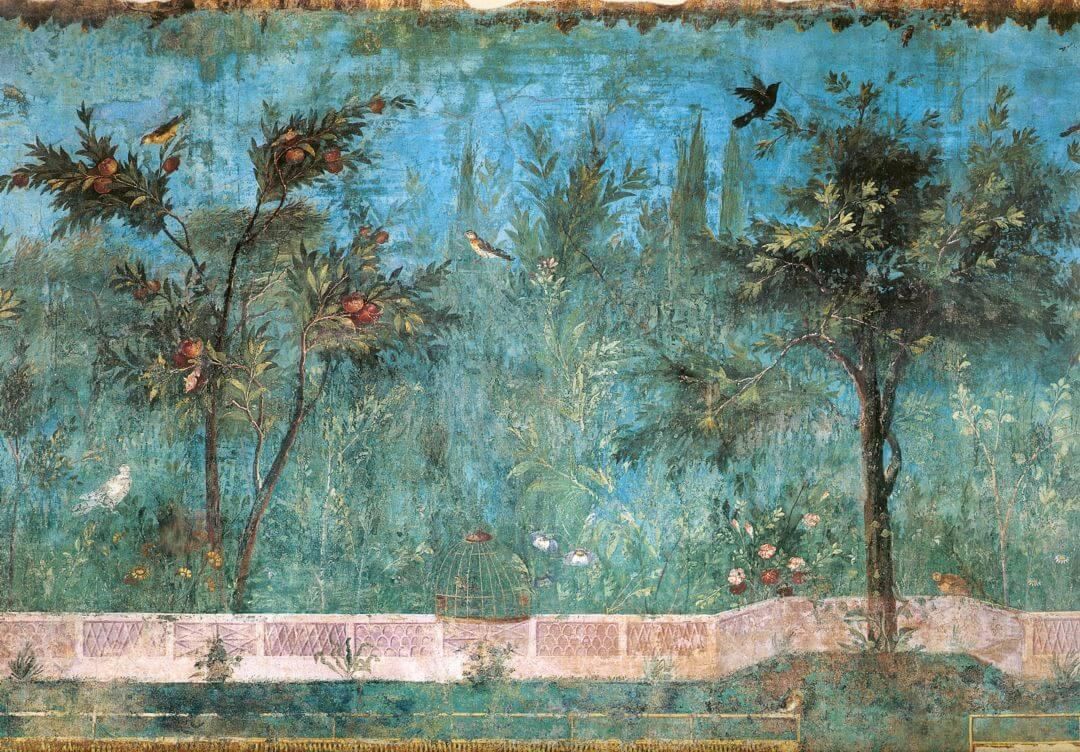Fresco con motivos vegetales. Detalle. Casa de Livia. Roma.