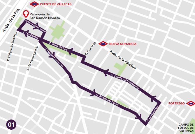 Recorrido de la procesión del Cristo del Perdón y María Santísima de la Misericordia del Viernes de Dolores