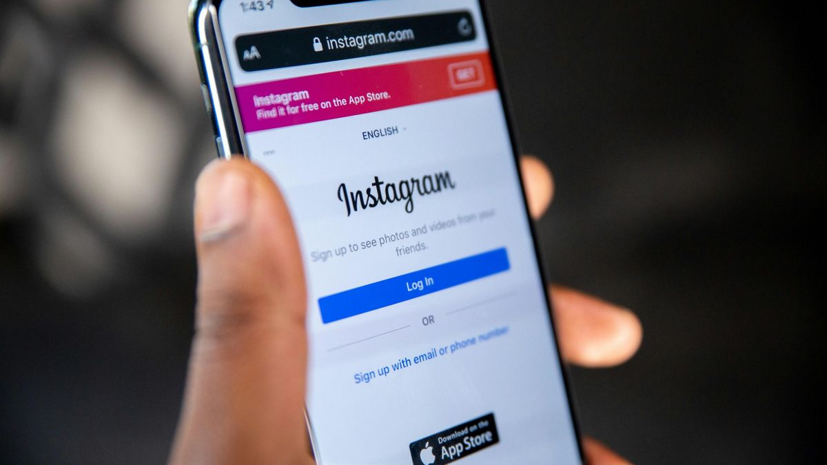 Página de registro de Instagram