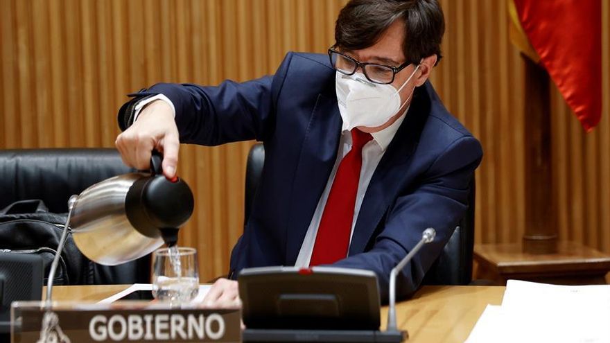 El ministro de Sanidad, Salvador Illa, este jueves en el Congreso.