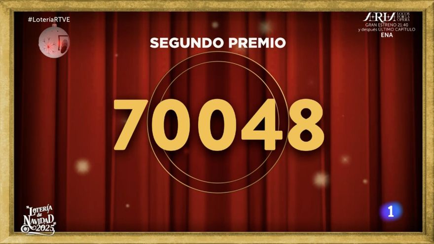 El 70048 se lleva el segundo premio de la Lotería de Navidad