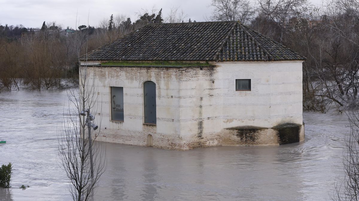 El río Guadalquivir aumenta su caudal a su paso por Córdoba