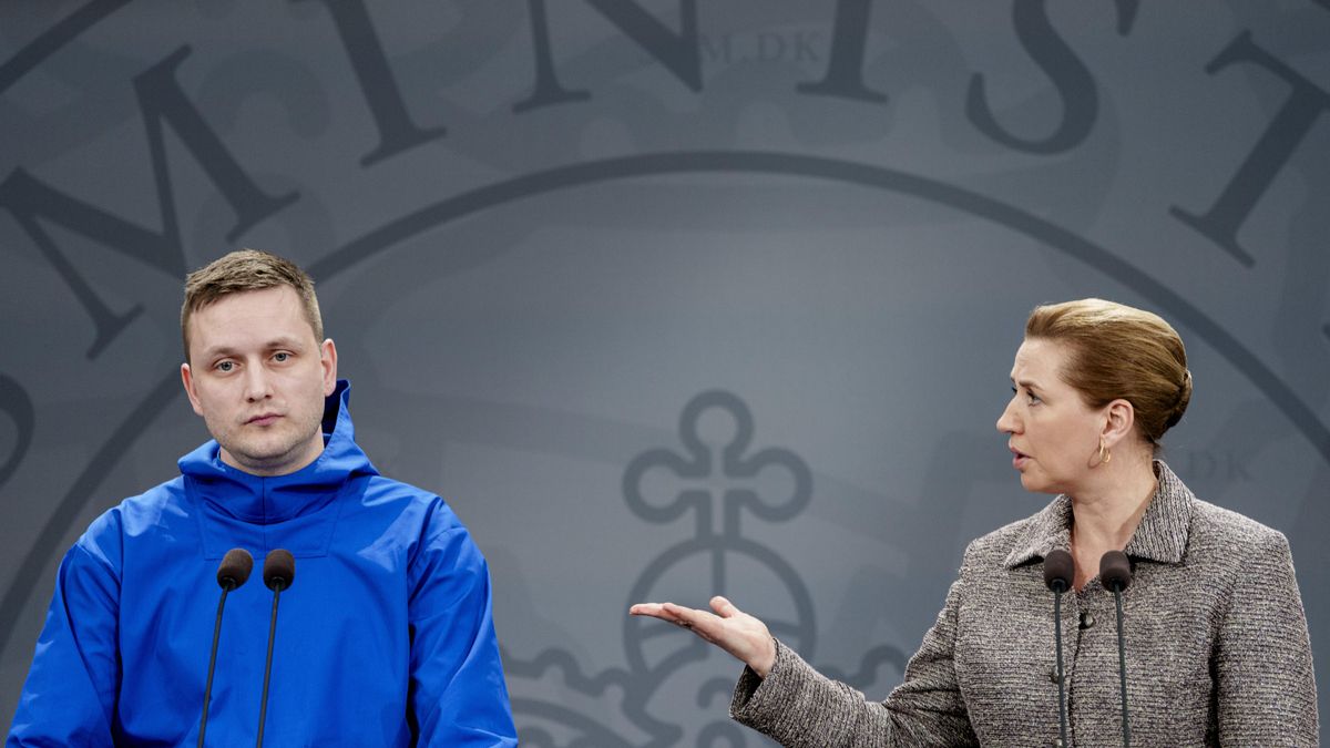 Imagen del 13 de enero de 2026 del presidente de Groenlandia, Jens-Frederik Nielsen, y de la primera ministra danesa, Mette Frederiksen. EFE/EPA/LISELOTTE SABROE DENMARK OUT