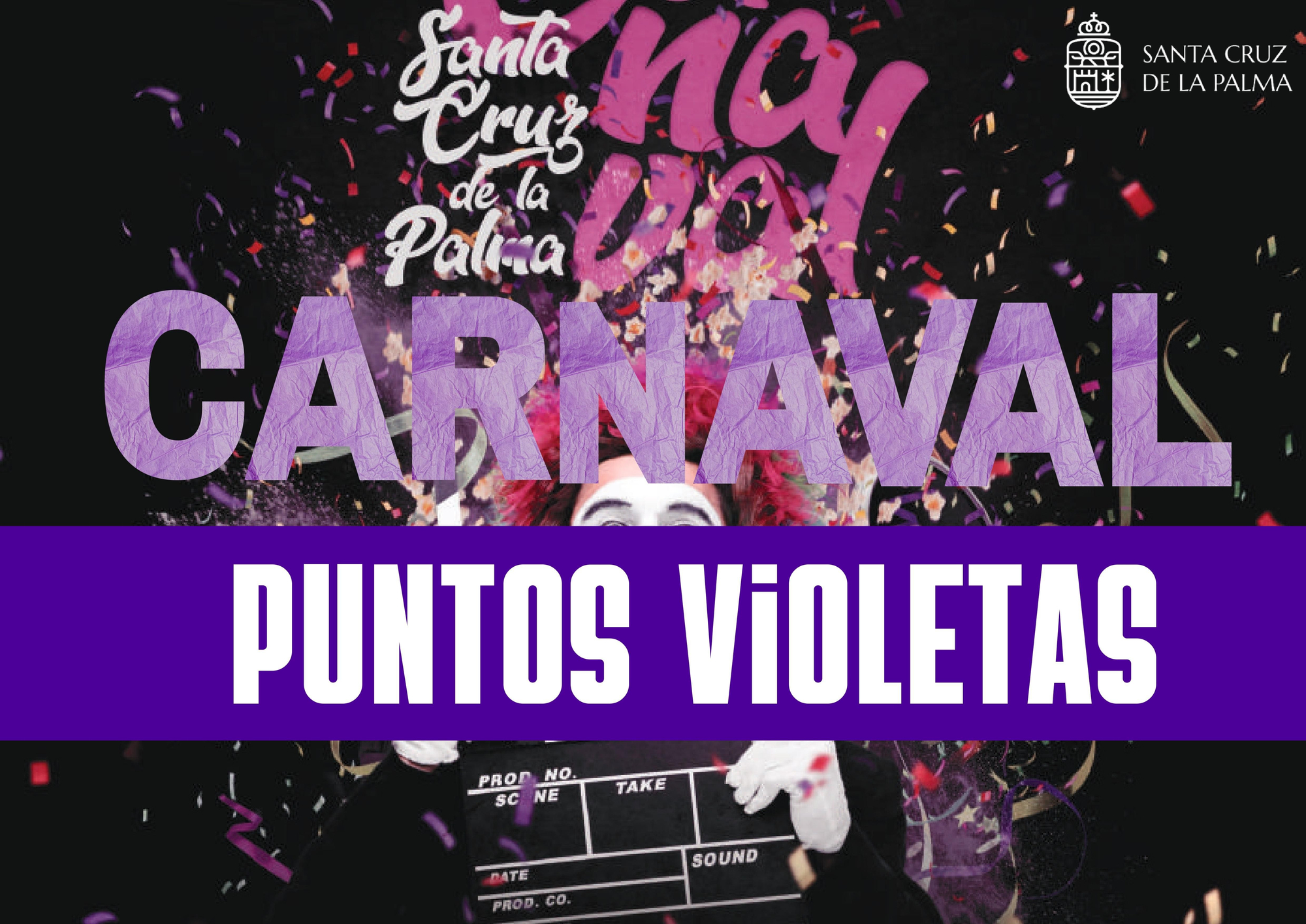 Cartel del Carnaval con los 'puntos violetas'.