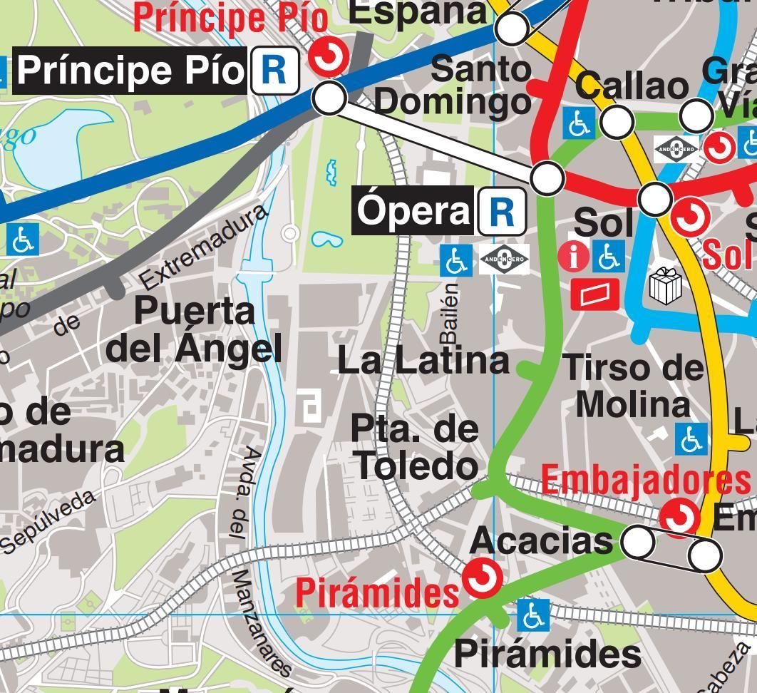 Transporte público existente en la zona de Arganzuela donde se planifica la nueva parada de Cercanías