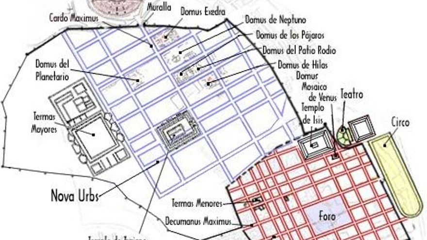 Mapa del conjunto de Itálica (vía spanisharts.com)