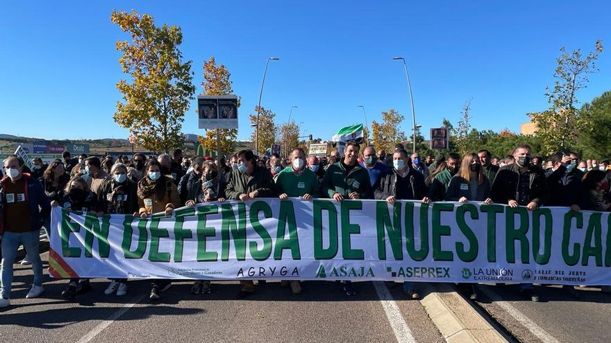 Vara recibirá a los agricultores que han empezado una manifestación en Mérida por los bajos precios