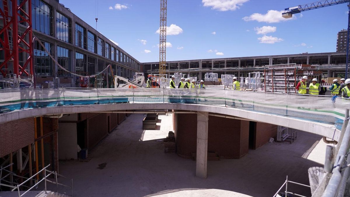 Estado de las obras en el antiguo mercado, este miércoles