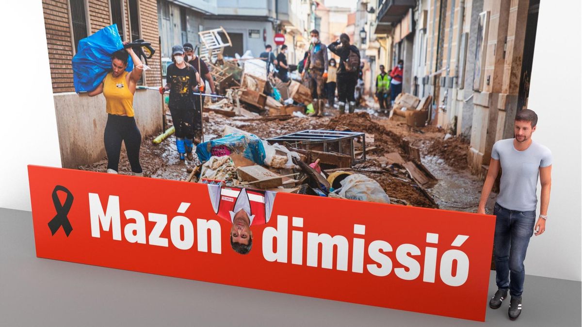Recreació del photocall de l'exposició 'De l’11-M a Mazón: 30 anys contra la desinformació'.