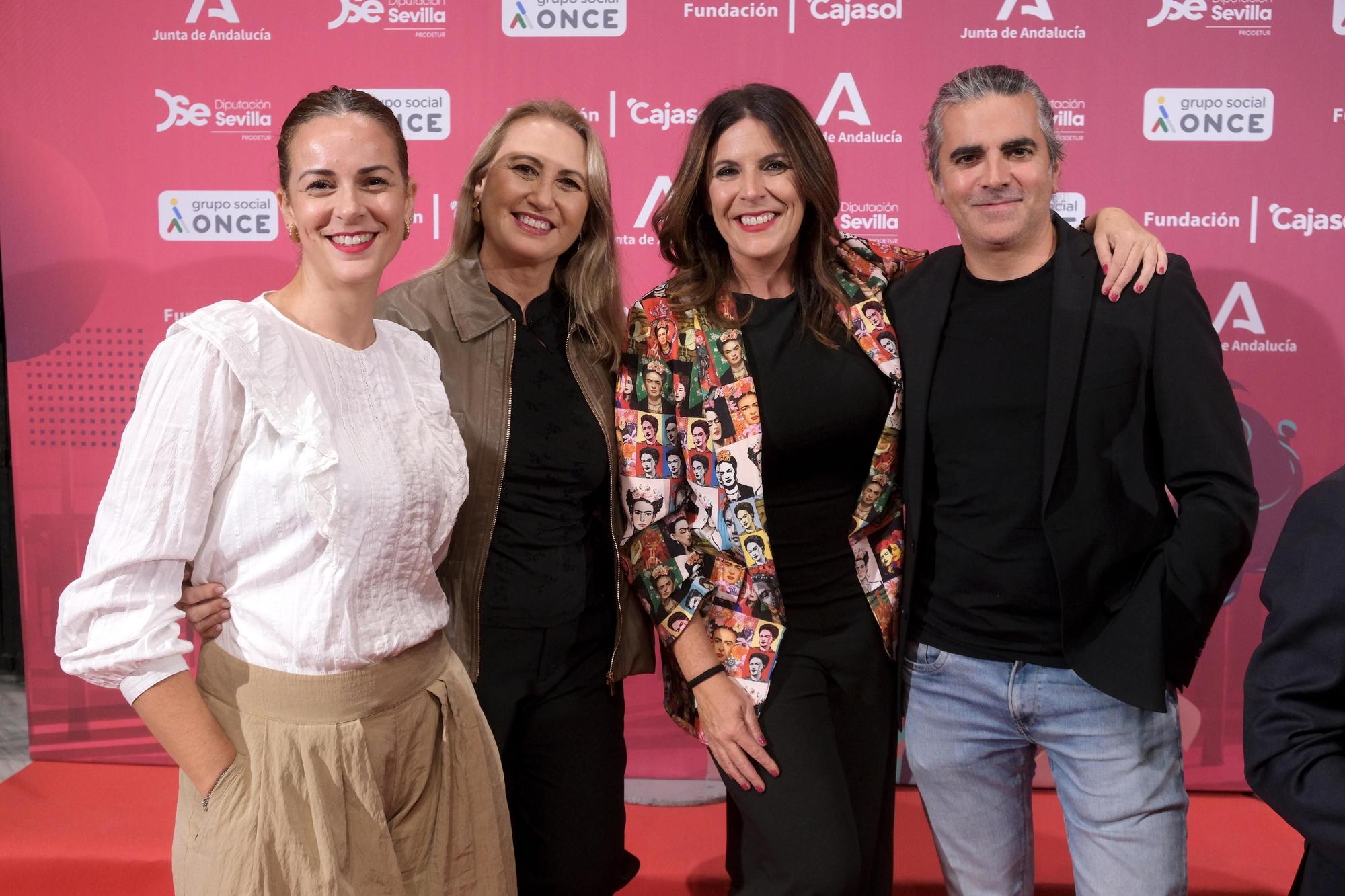 Ana Vázquez (jefa de comunicación del PSOE Andalucía), Eva Suárez (miembro del Consejo de Administración de la Radio y Televisión de Andalucía), Ángeles Ferriz (portavoz adjunta del PSOE-A en el Parlamento andaluz) y Daniel Cela (redactor de política en elDiario.es Andalucia).