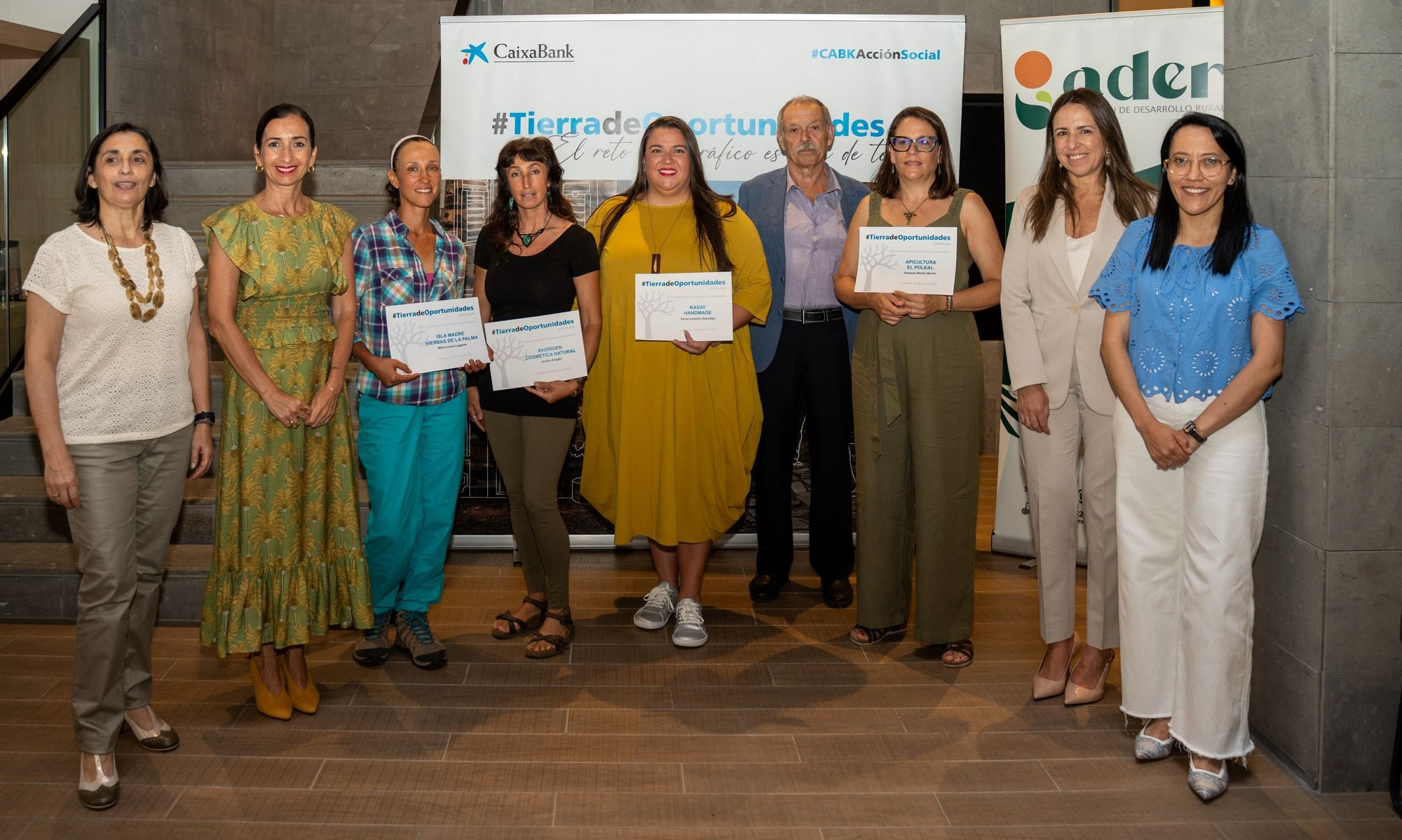 CaixaBank y Ader La Palma reconocen cuatro proyectos emprendedores del programa ‘Tierra de Oportunidades’.