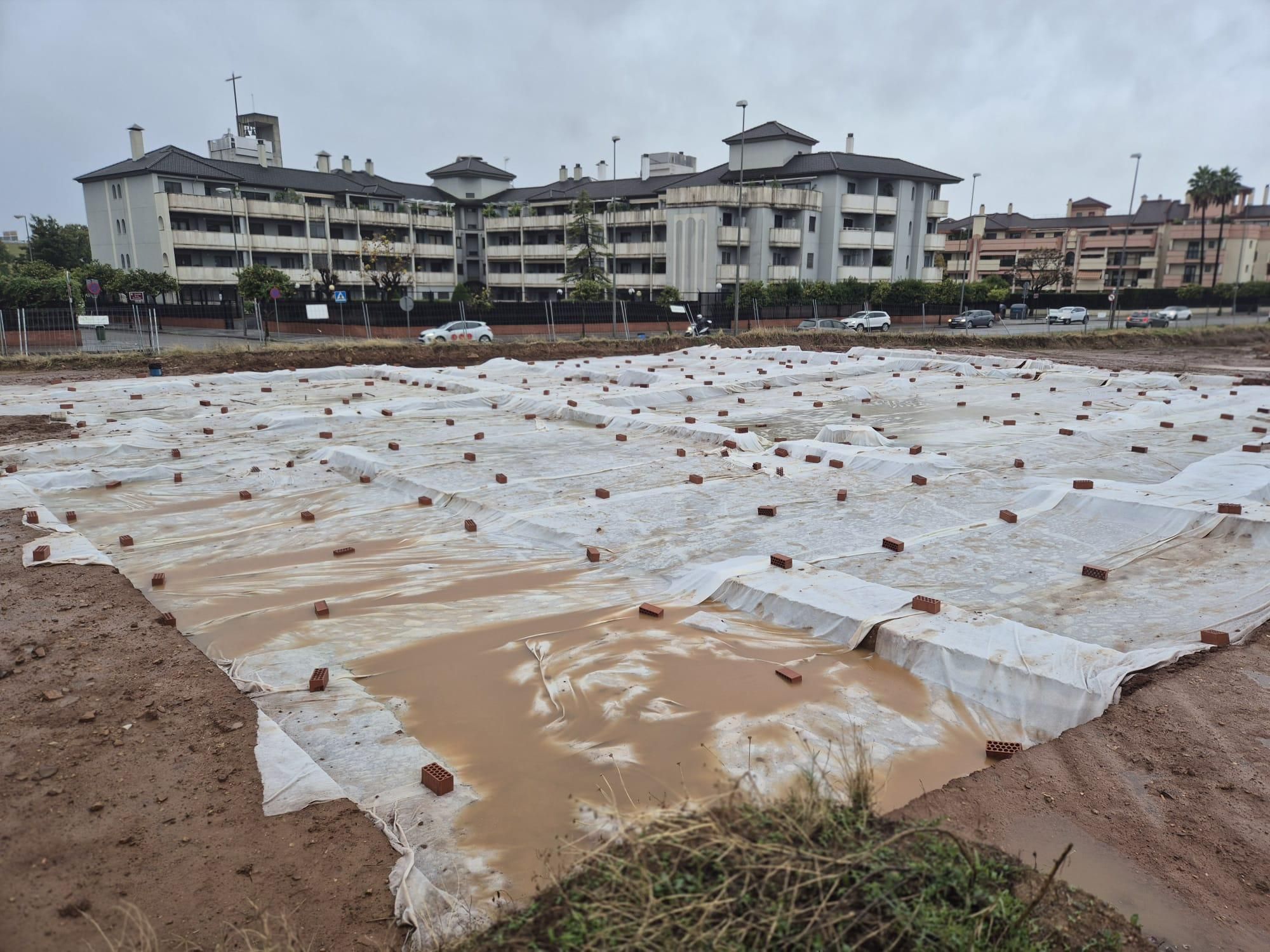 La borrasca Claudia inunda el yacimiento mozárabe