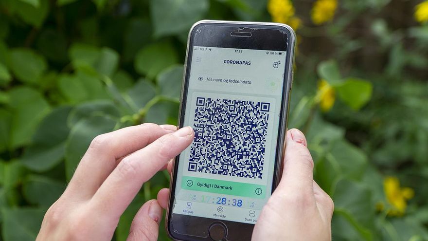 La aplicación Corona Pass en Dinamarca.