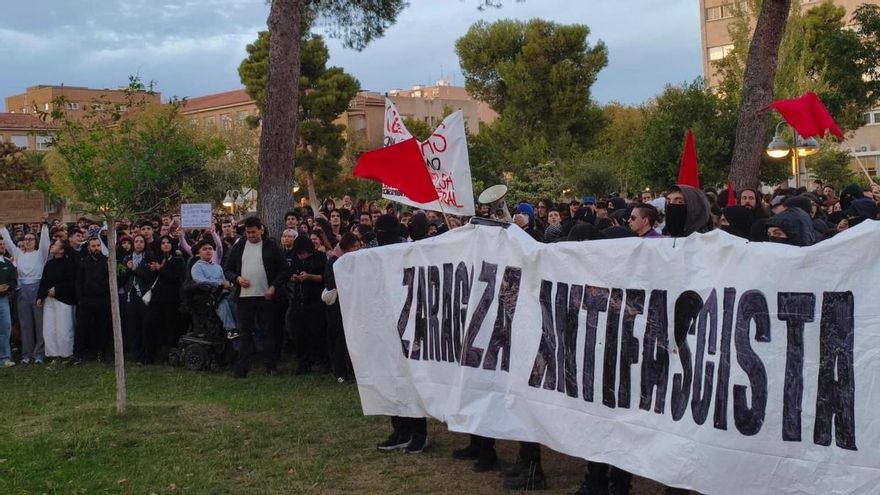 El acto de Vito Quiles no autorizado en la Universidad de Zaragoza termina con varios detenidos y agentes heridos