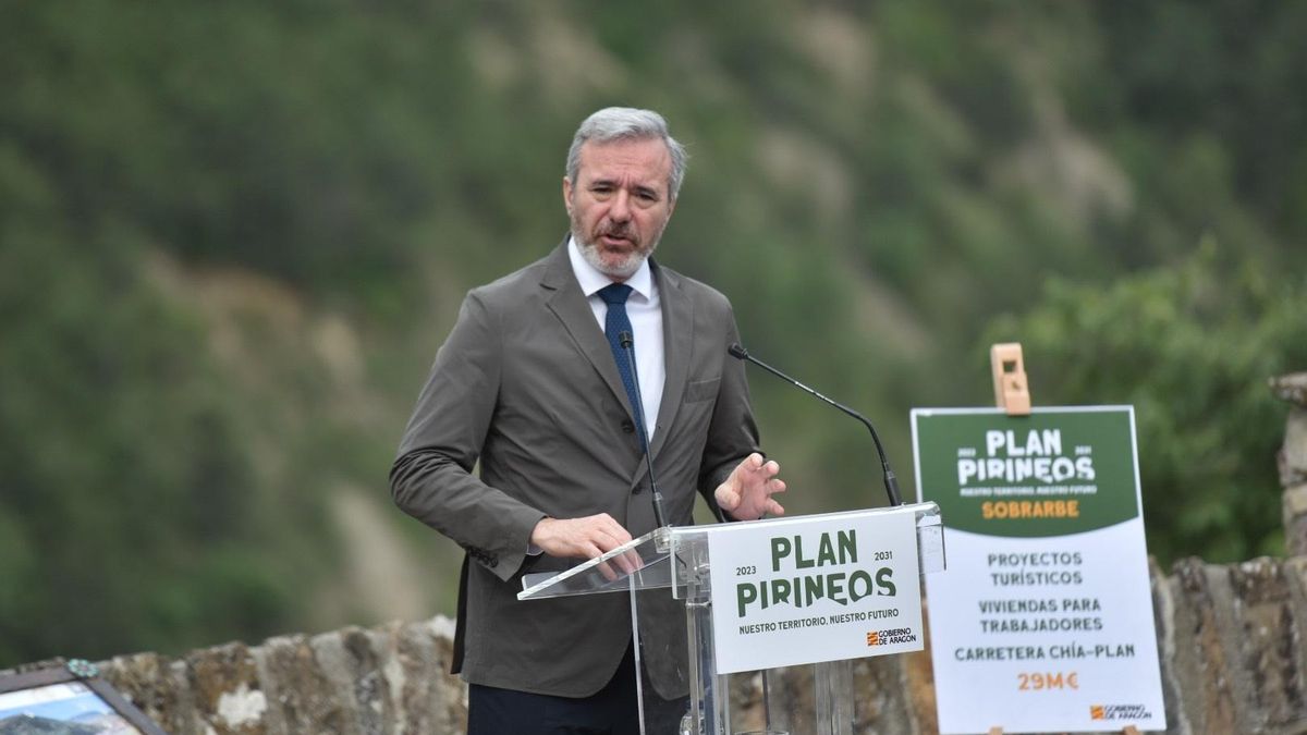 El presidente del Gobierno de Aragón, Jorge Azcón, este jueves en Boltaña.