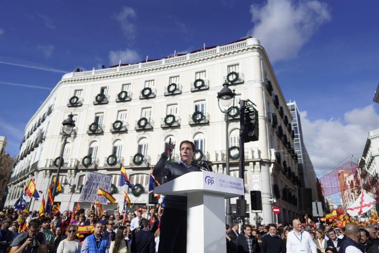El alcalde de Madrid durante su intervención.