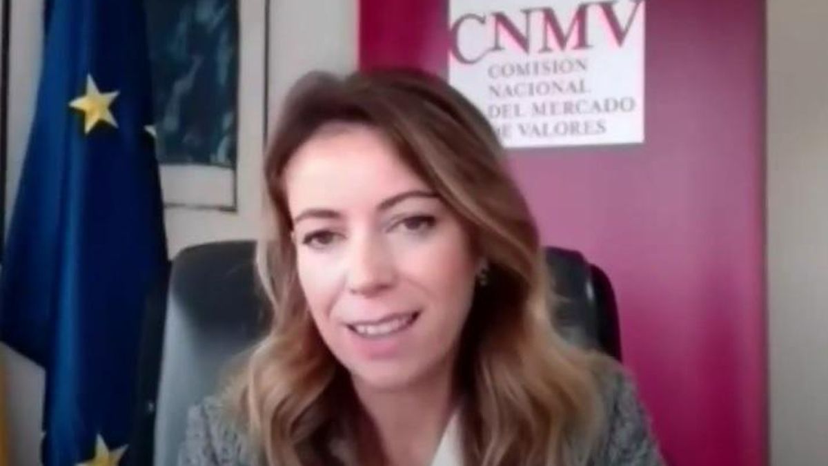 La vicepresidenta de la Comisión Nacional del Mercado de Valores (CNMV), Montserrat Martínez Parera, en la clausura del concurso de comunicación audiovisual sobre educación financiera.