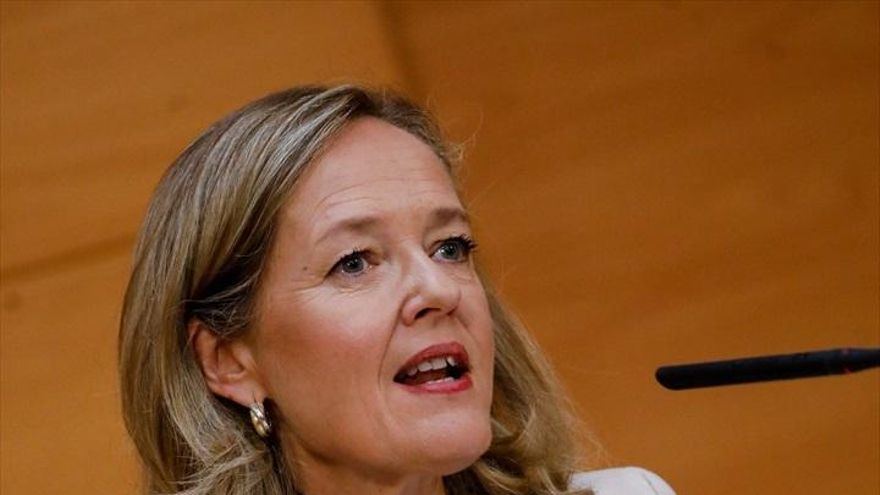 La vicepresidenta y ministras de Asuntos Económicos, Nadia Calviño, este viernes en Murcia.