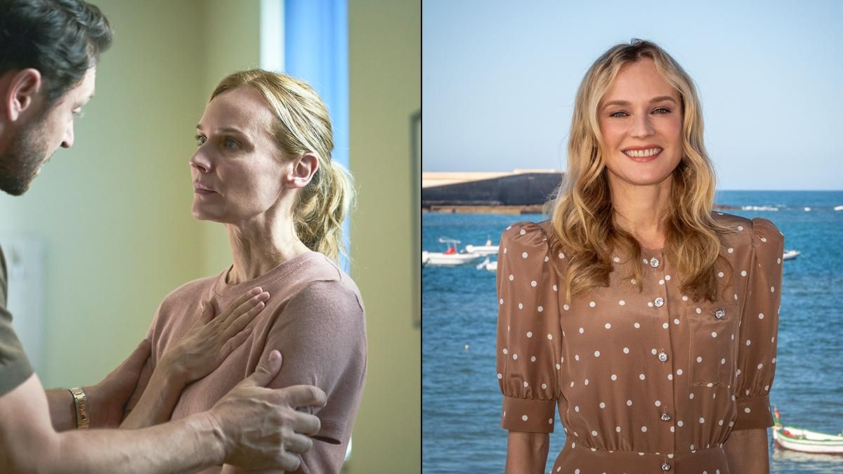 Diane Kruger afligida en 'Pequeños desastres', y sonriente en el SISF