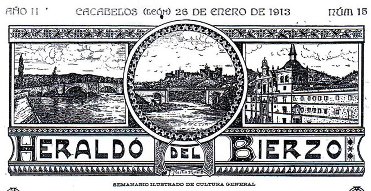 Cabecera del 'Heraldo del Bierzo', periódico del siglo XX.