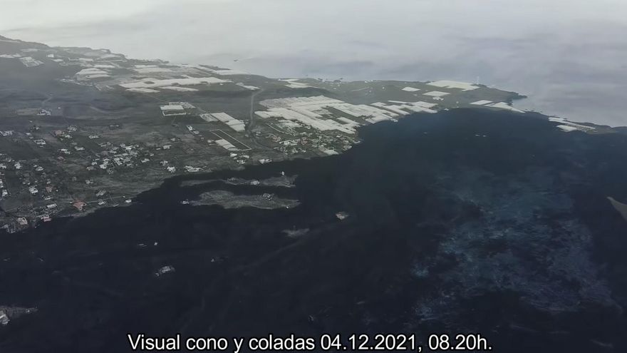 Se reactiva una colada por el sur de Montaña Cogote que ocupa nueva superficie