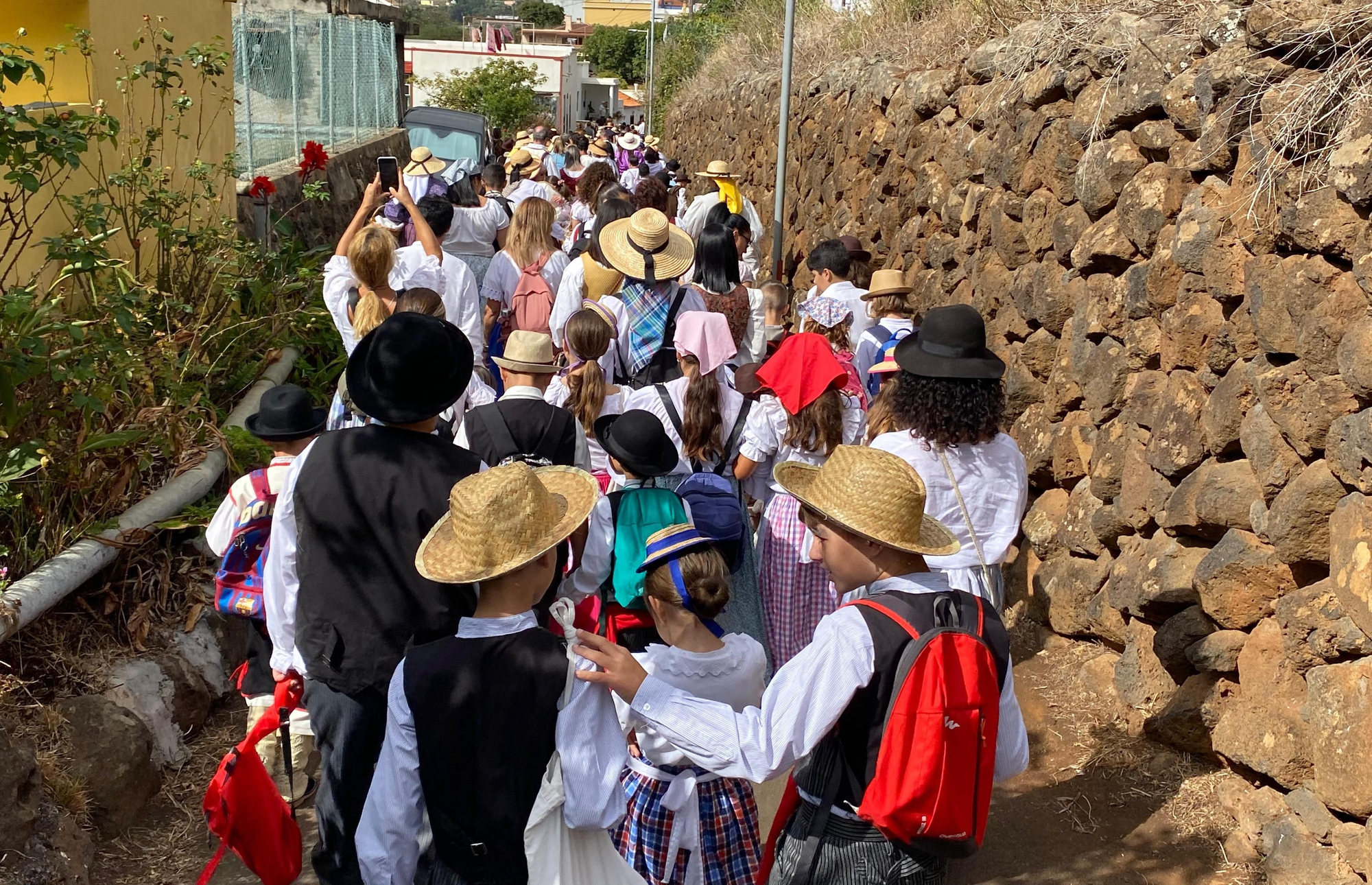 'Romería canaria' de las Escuelas Unitarias en Breña Alta.