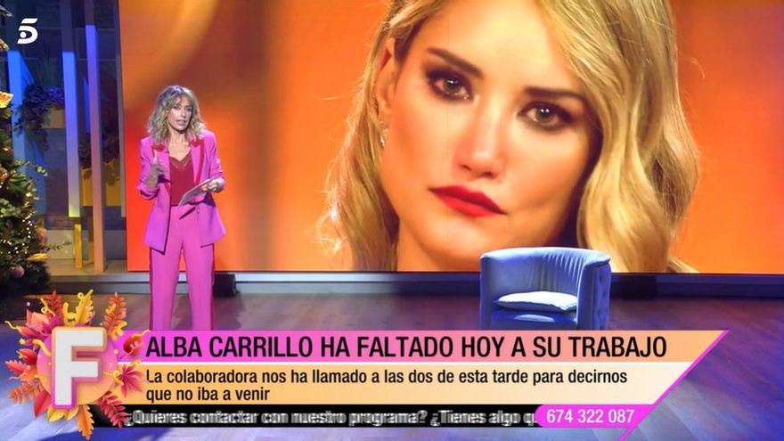 Emma García explica la ausencia de Alba Carrillo en 'Fiesta'