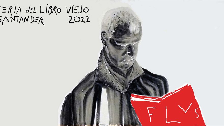 Cartel de la Feria del Libro Viejo de Santander 2022, obra del pintor, escultor y escritor Eduardo Gruber