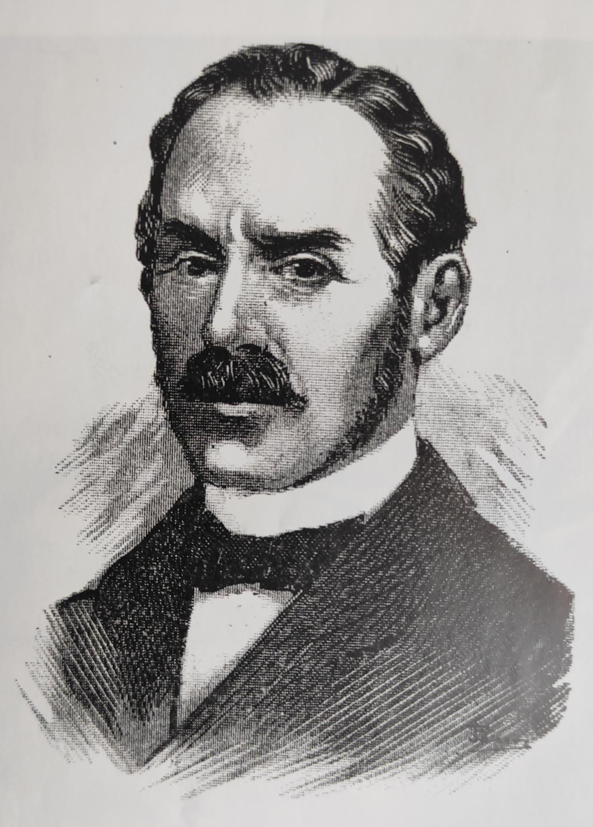 Grabado con la imagen de Modesto Lafuente.