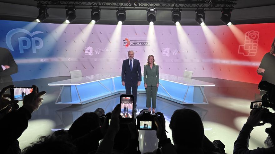 Alegría tilda a Azcón de "palmero del odio" y el candidato del PP la acusa de "humillarse ante los independentistas"