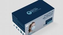 Caja de mascarillas de la fábrica salmantina.