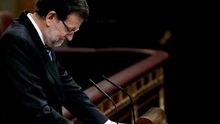 El presidente del Gobierno, Mariano Rajoy, en la tribuna de oradores del Congreso. /EFE