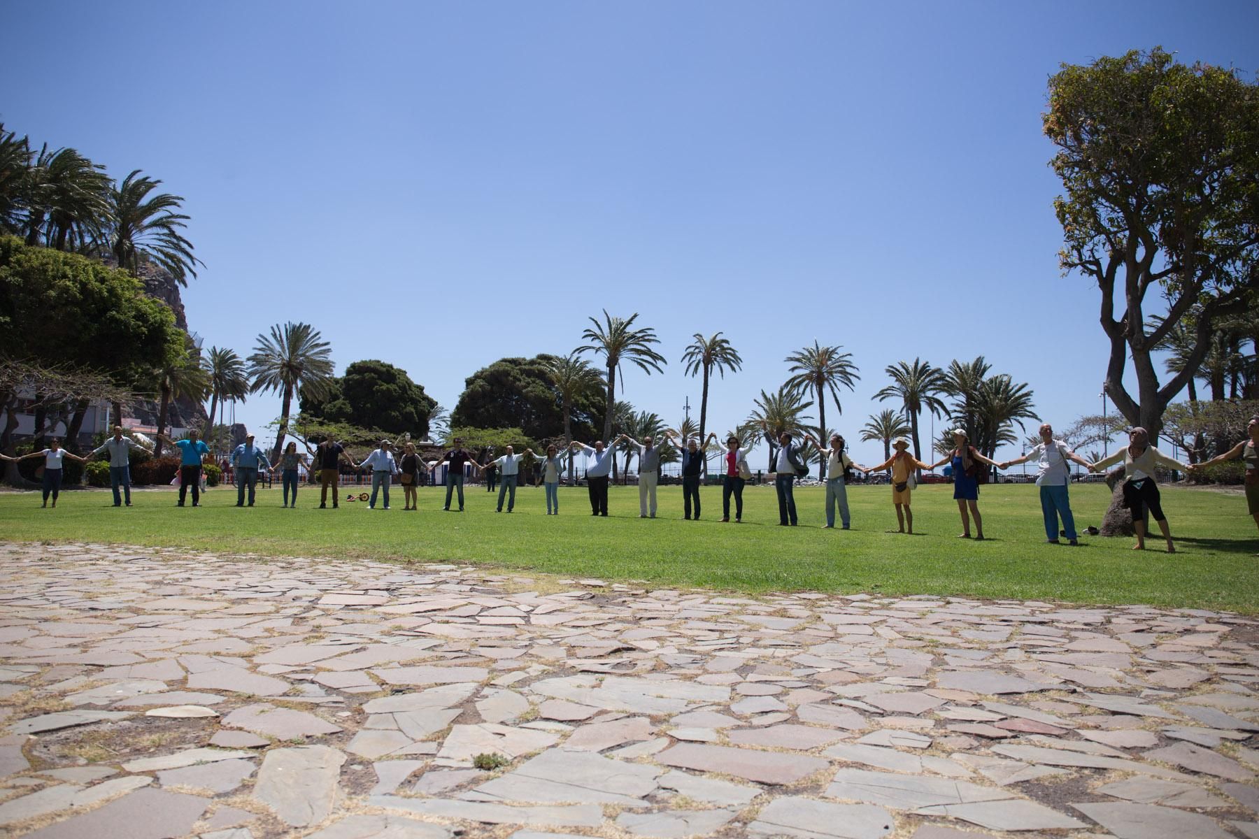 Cadena humana en La Gomera