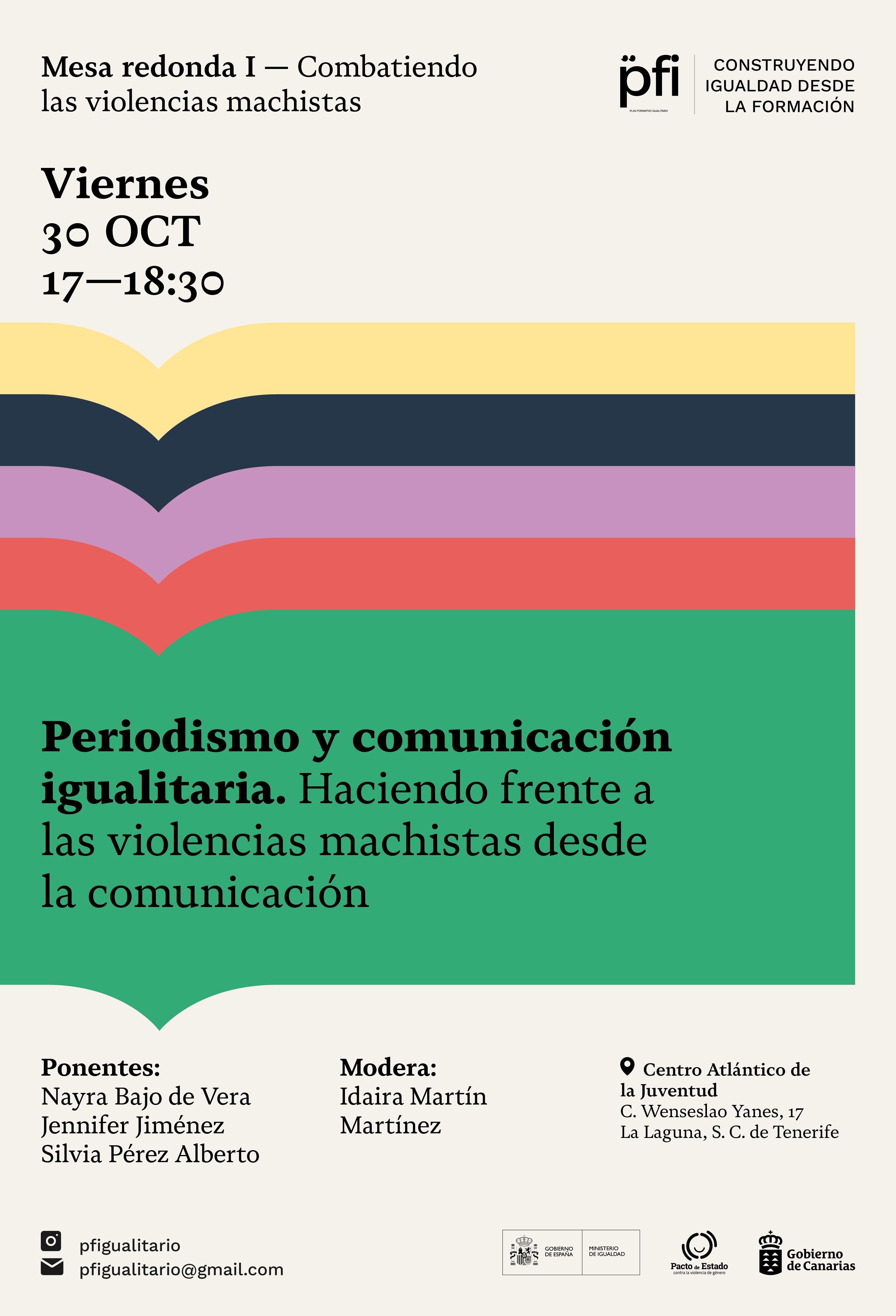 Cartel de las jornadas de Periodismo y Comunicación Igualitaria.