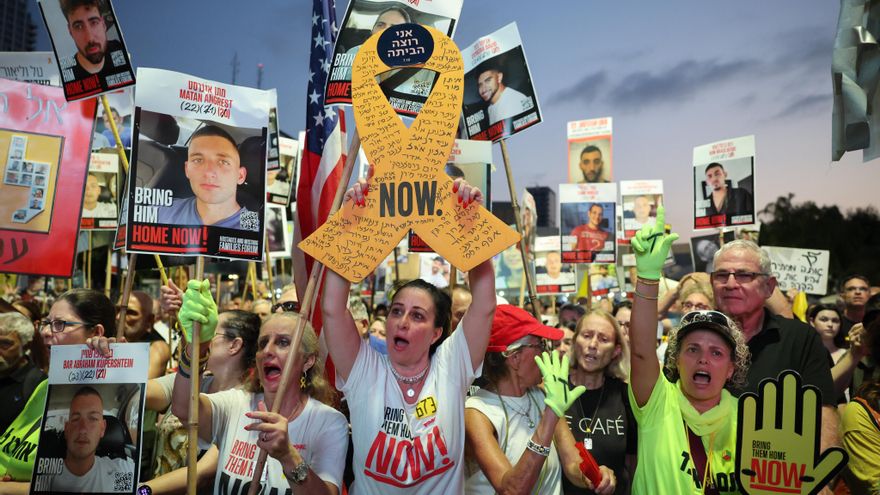 Decenas de miles de israelíes salen a las calles de Tel Aviv a pedir un acuerdo con Hamás