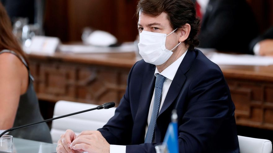 El presidente de la Junta de Castilla y León, Alfonso Fernández Mañueco, durante la Conferencia de Presidentes