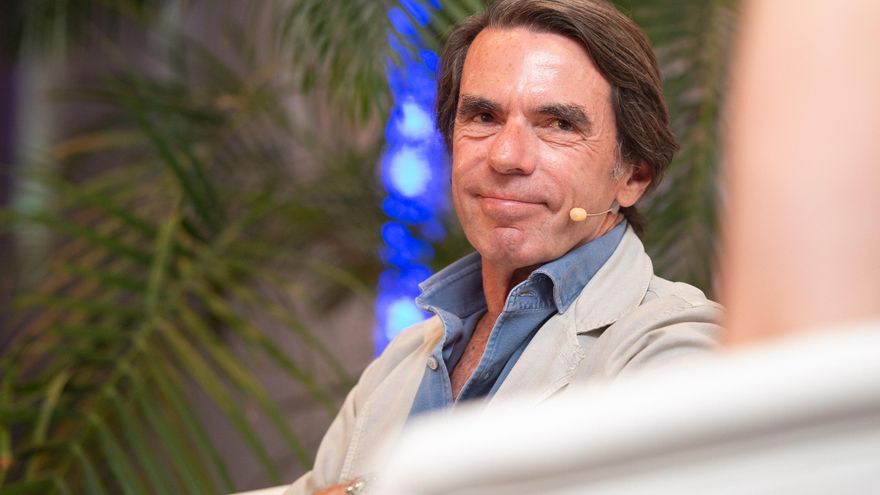 Archivo - El expresidente del Gobierno, José María Aznar, durante un acto del PP de Ibiza, en el Hotel Torre del Mar, a 18 de julio de 2025, en Ibiza, Islas Baleares (España).
