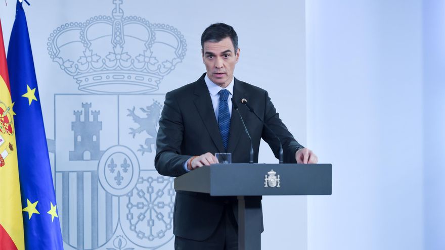 Pedro Sánchez, durante una comparecencia reciente en la Moncloa
