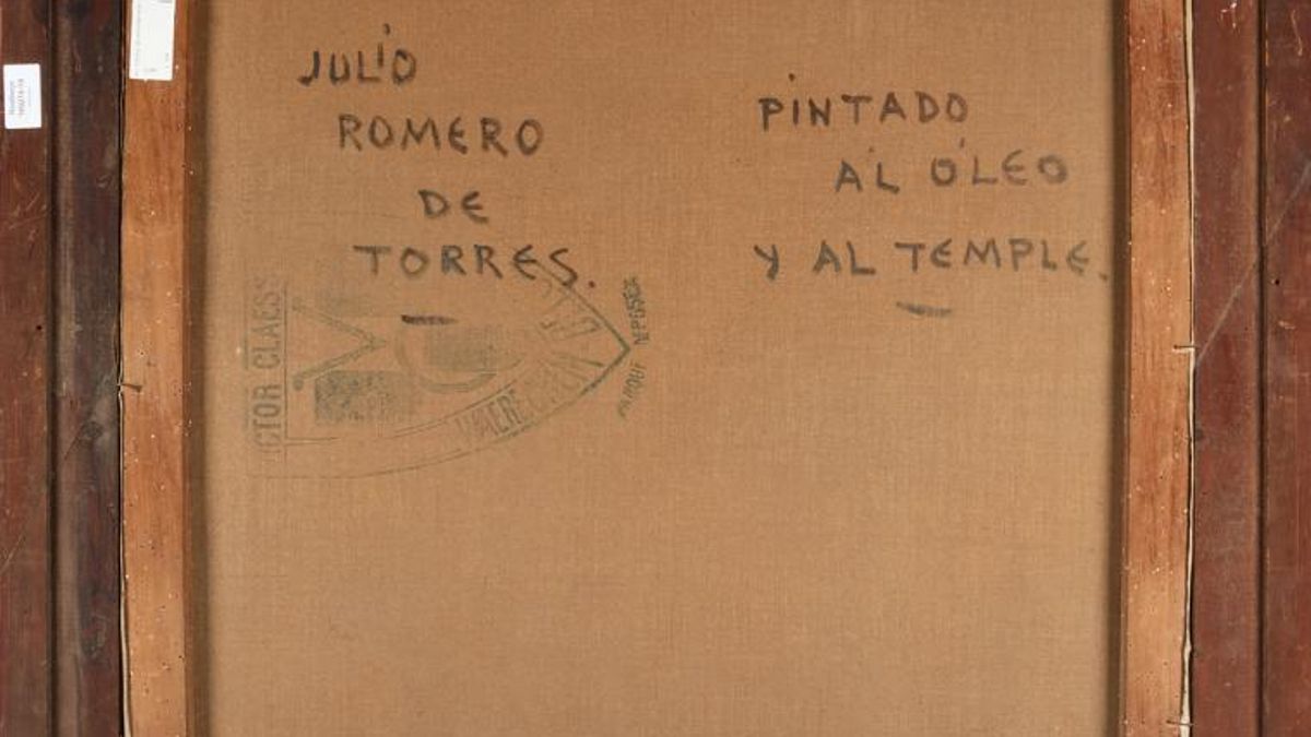 Reverso del cuadro vendido en Londres.