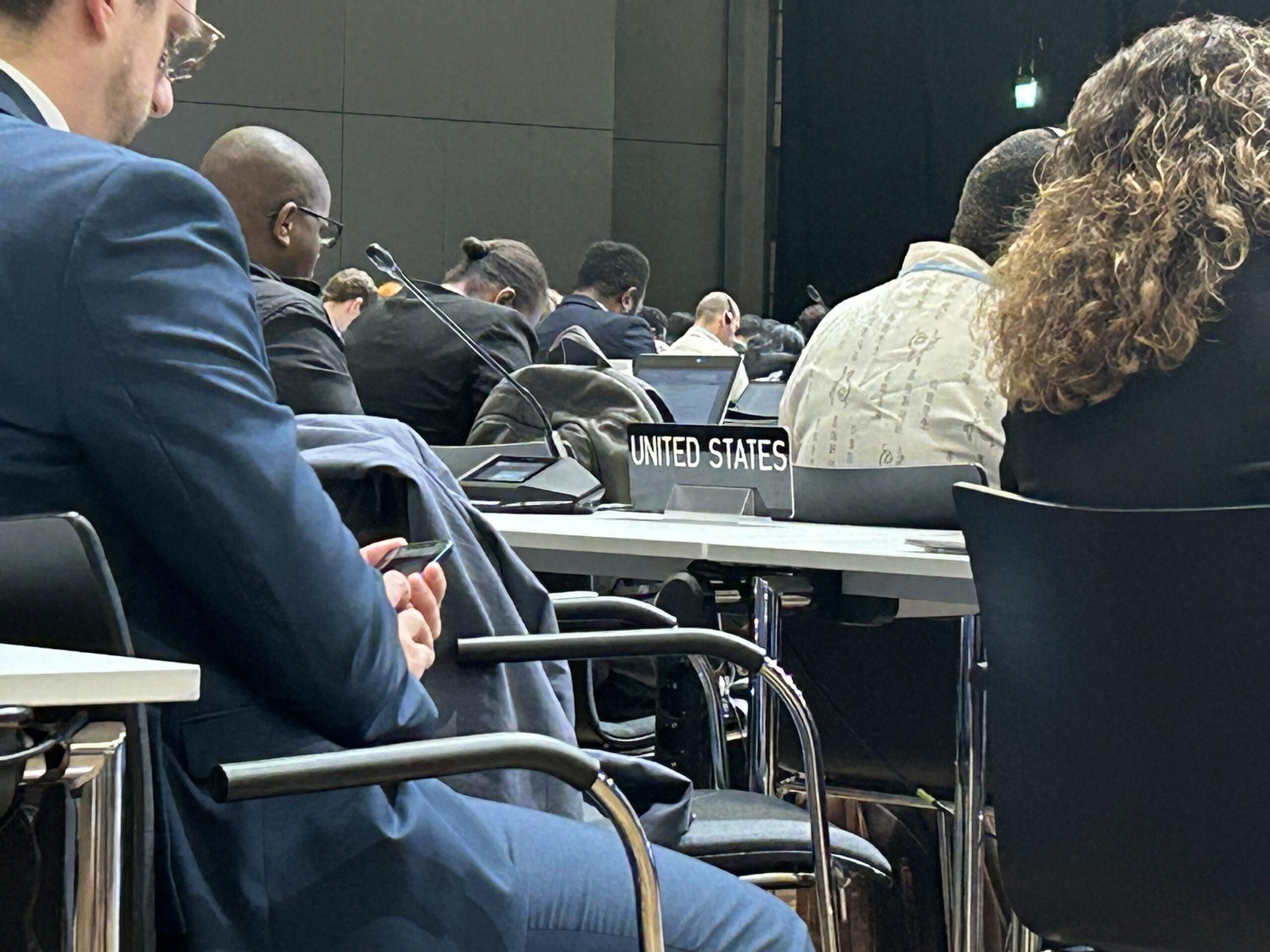 La silla vacía del representante de Estados Unidos en las negociaciones climáticas. Foto: cortesía Claudio Angelo