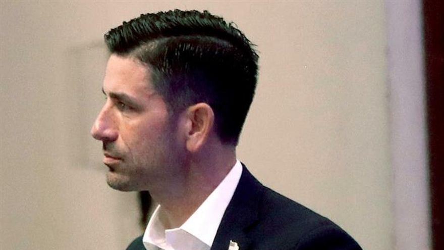 En la imagen un registro del secretario interino del Departamento de Seguridad Nacional de los Estados Unidos, Chad Wolf, quien dijo tener confianza de que para finales de este año se habrán terminado o se encontrarán bajo construcción entre 400 a 450 millas de muro fronterizo con México.